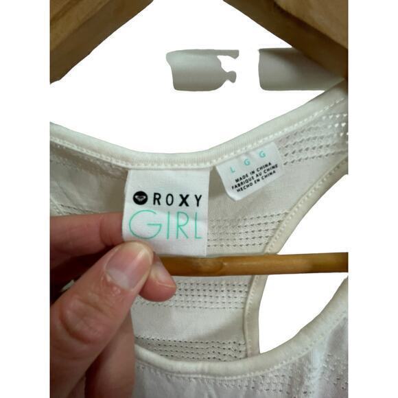 NWT ROXY Big Girls' Tea Time Dress White Crochet Top Dress & Coral‎ Tank Under - Picture 4 of 13